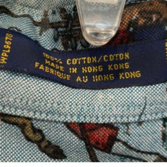 Vintage Colours Alexander Julian Golf Print Shirt Sz XL 17 17.5 Players Golfing - Picture 8 of 8